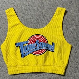 Space Jam Tune Squad Vibrant Yellow Halter Tank Top Adult Size XS Colorful Fun